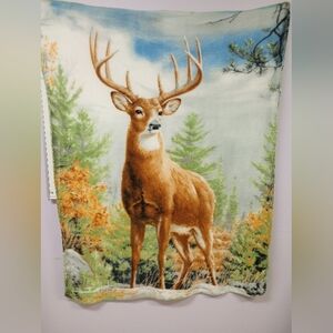 Deer Print Fleece Throw